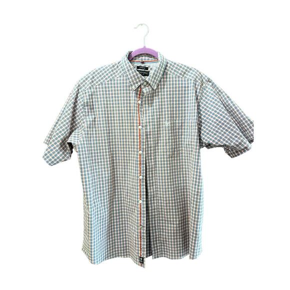 Ariat Pro Men's Multicolor Plaid Print Short Sleeve Button Down Shirt Size XL - Picture 1 of 5